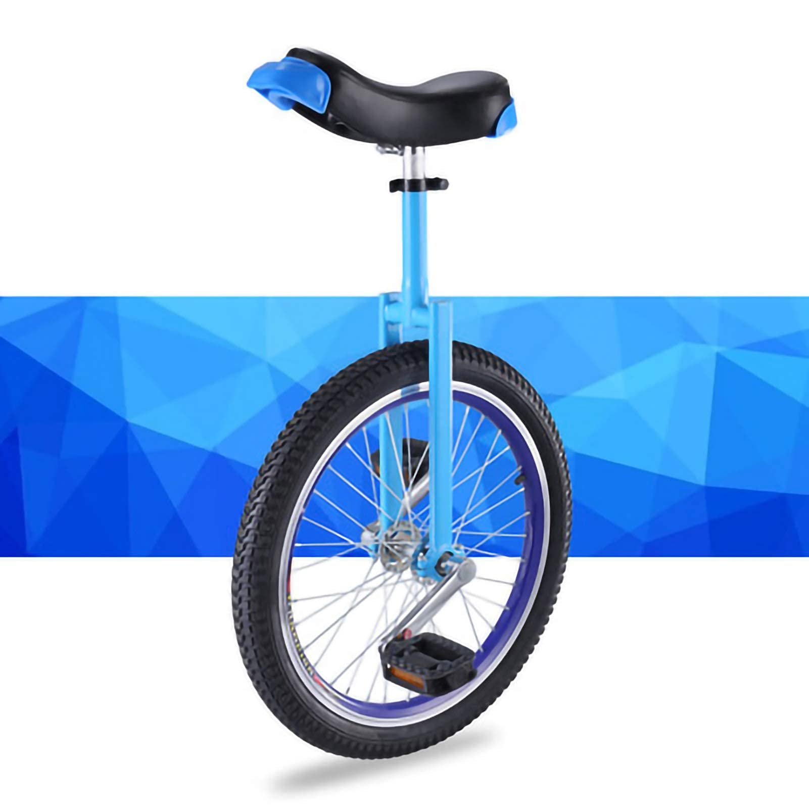 Rower jednokołowy Rower jednokołowy Dla dorosłych Dzieci Mężczyźni Nastolatki Chłopiec jeździec Górski rower monocyklowy na świeżym powietrzu Wolny stojak na koła (kolor: różowy, rozmiar: 18 cali-A)