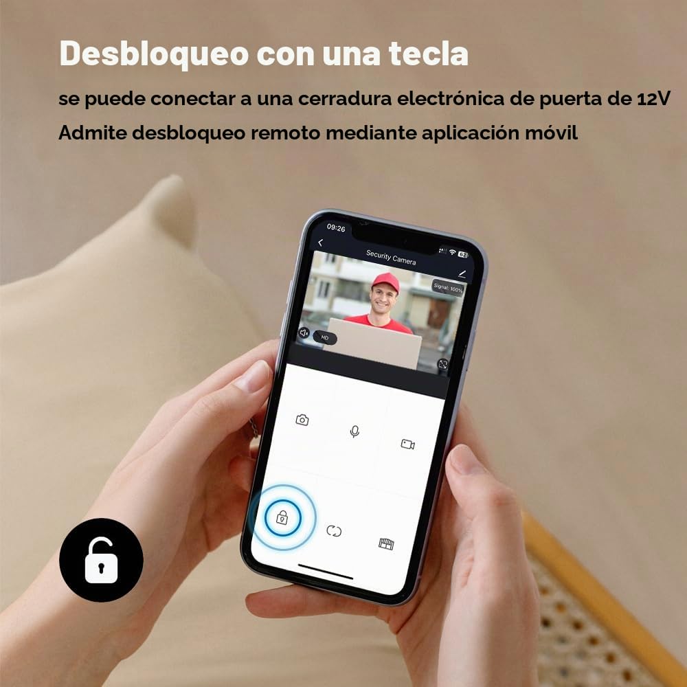 4 hilos Sistema de intercomunicación visual con cable 1080P para puertas, timbre para 2 familias, pantalla táctil de 10», intercomunicador bidireccional, detección de movimiento
