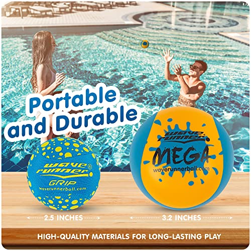 Wave-Runner-Soft-Foam-Water-Skipping-Ball-2-Pack-Bundle-Speed-Duo-Set-Includes-Two-Water-Bouncing-Balls-Mega-Ball-Grip-Ball-Great-Summer-Toy-for-Beach-Swimming-Pool-River-Lake