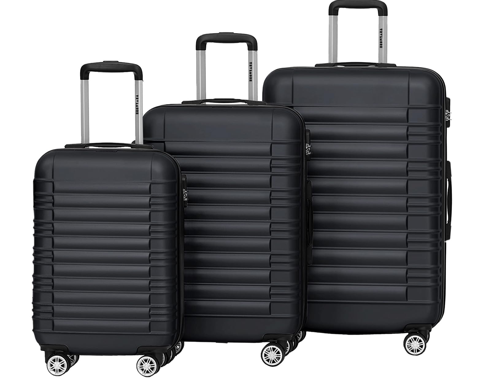 TRVLMORE Set Valise Rigide - Lot Valise - 3 Set de Valise de Voyage - Set Valises Rigides 4 roulettes - Luggage - Set 3 Valises - Ensemble Valise - Suitcase Set - Noir
