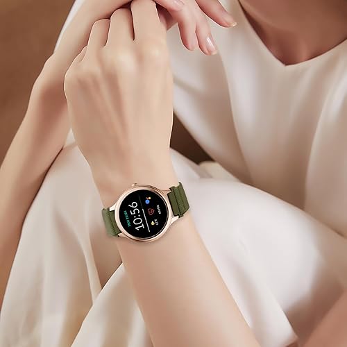 Miniatura 7 de 4 Pack Multicolor 18mm 22mm Stretchy Nylon Watch Bands Compatible with Fossil Watches