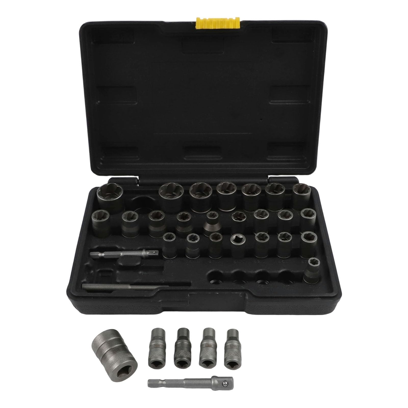 EasyByMall Set di 32 chiavi a bussola con adattatori da 1/4" e 3/8" per rimuovere bulloni e dadi arrugginiti danneggiati