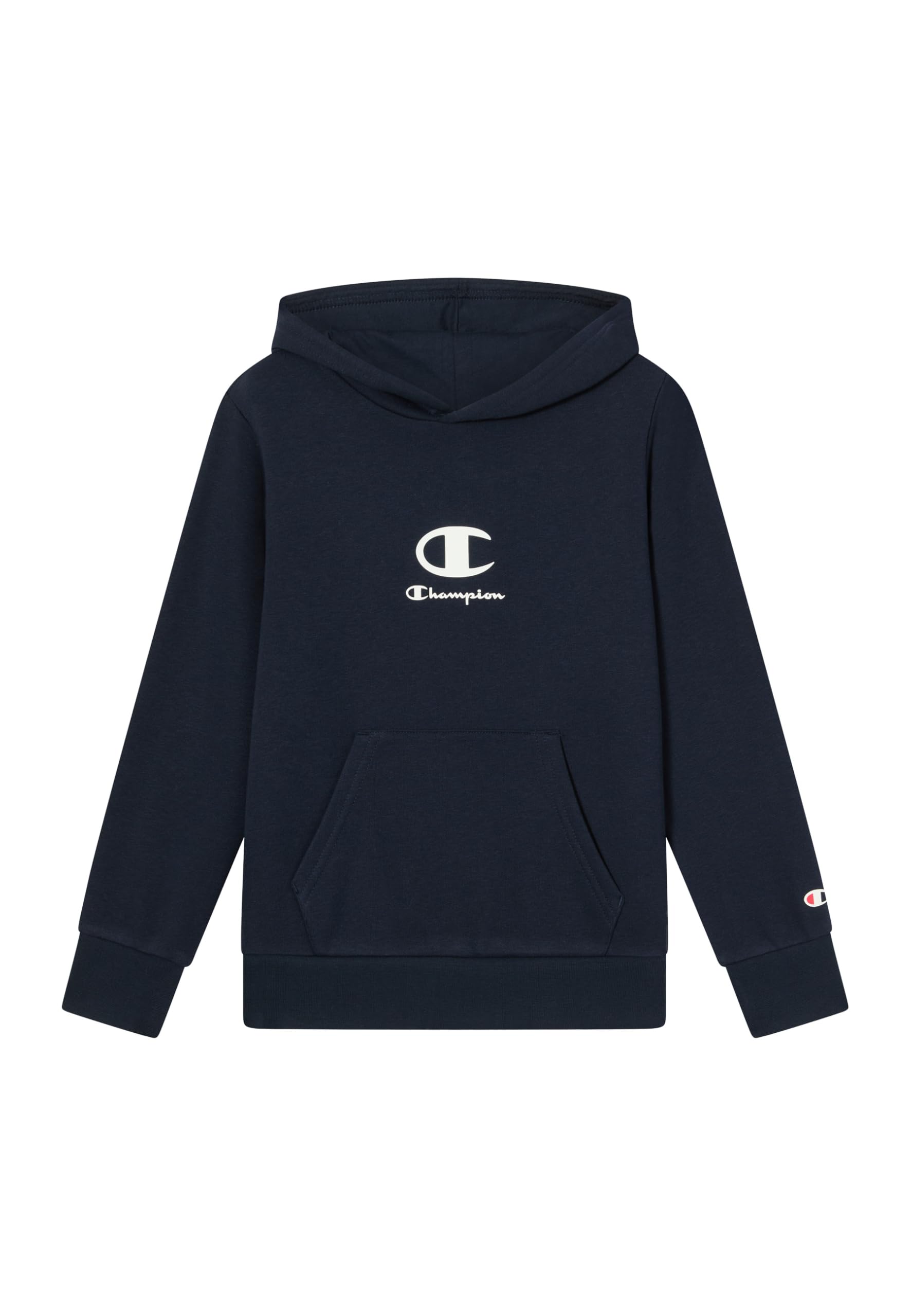 CHAMPION Boys’ Fleece Hoodie, hooded sweatshirt, ultra-light compact fleece, superior thermal comfort, standard fit, logo on the chest