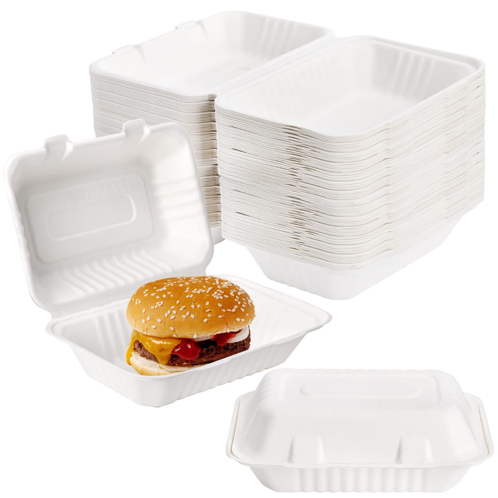 Snapklik.com : Lawei 50 Pack Clamshell Take Out Food Containers