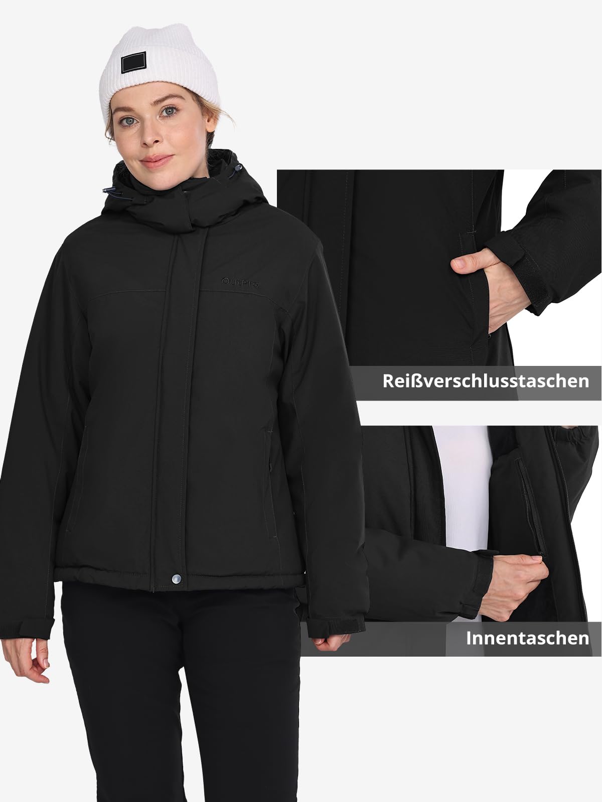 OutPro Damen Skijacke Winter Schneemantel Warm Fleece Mountain Wasserdichte Damenjacke Snowboardjacken