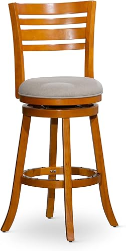 Miniatura 10 de DTY Indoor Living Granby Taburetes de bar de altura de mostrador, taburetes de bar giratorios de 24 pulgadas con respaldo, acabado de cereza y