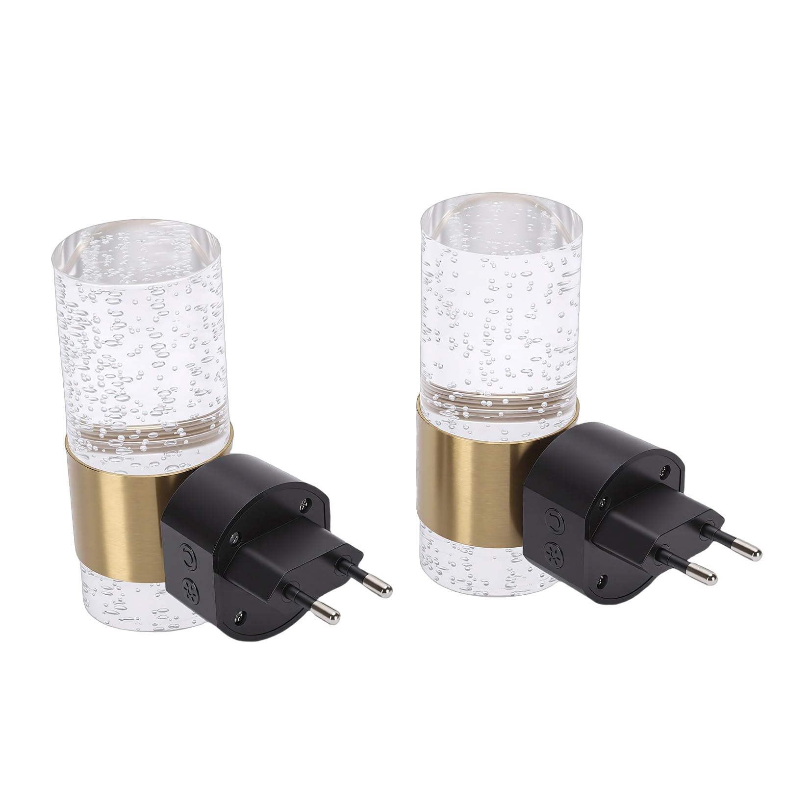 Tangxi Moderna Luce Notturna Plug-in Luminosità Regolabile con Sensore Dal Crepuscolo All'alba per Corridoio e Asilo Nido Luci Notturne Acriliche 2 Pezzi (1w Spina europea)