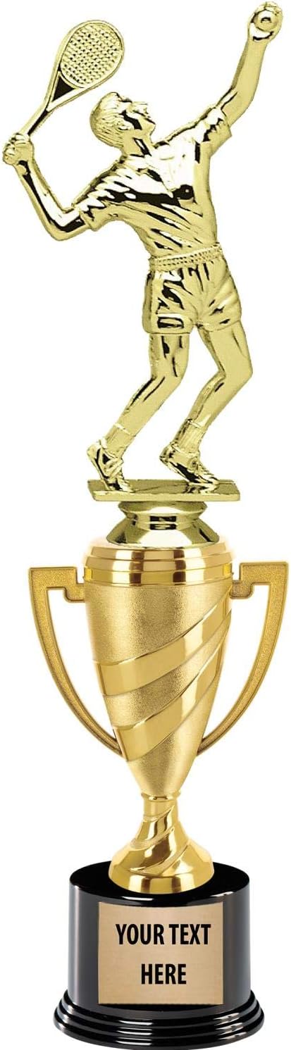 Crown Awards Tennis Trophy, 13" Gold Cup Tennis Trophies with Custom Engraving Prime