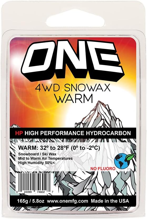 One Mfg 4WD Snowboard & Ski Wax, 750g Oneball Snowax Bar, Tropical Scent, No Fluoro