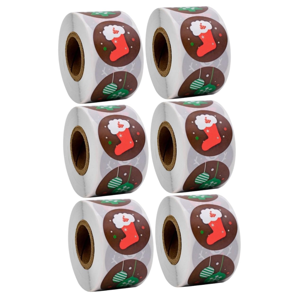 3 Ensembles Autocollants De Noël Ronds Étiquettes Décoratives Auto Adhésives Pour Décorer Cartes Stickers Festifs Pour Noël 2 Rouleaux*3