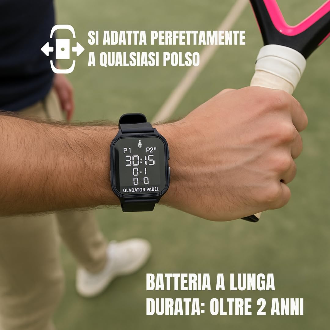 OROLOGIO SEGNAPUNTI PADEL,TENNIS,PICKEBALL E PING PONG |+ Modalità Sveglia-Cronometro e Orologio|accessori padel|accessori tennis|regali per padel |segna punti padel