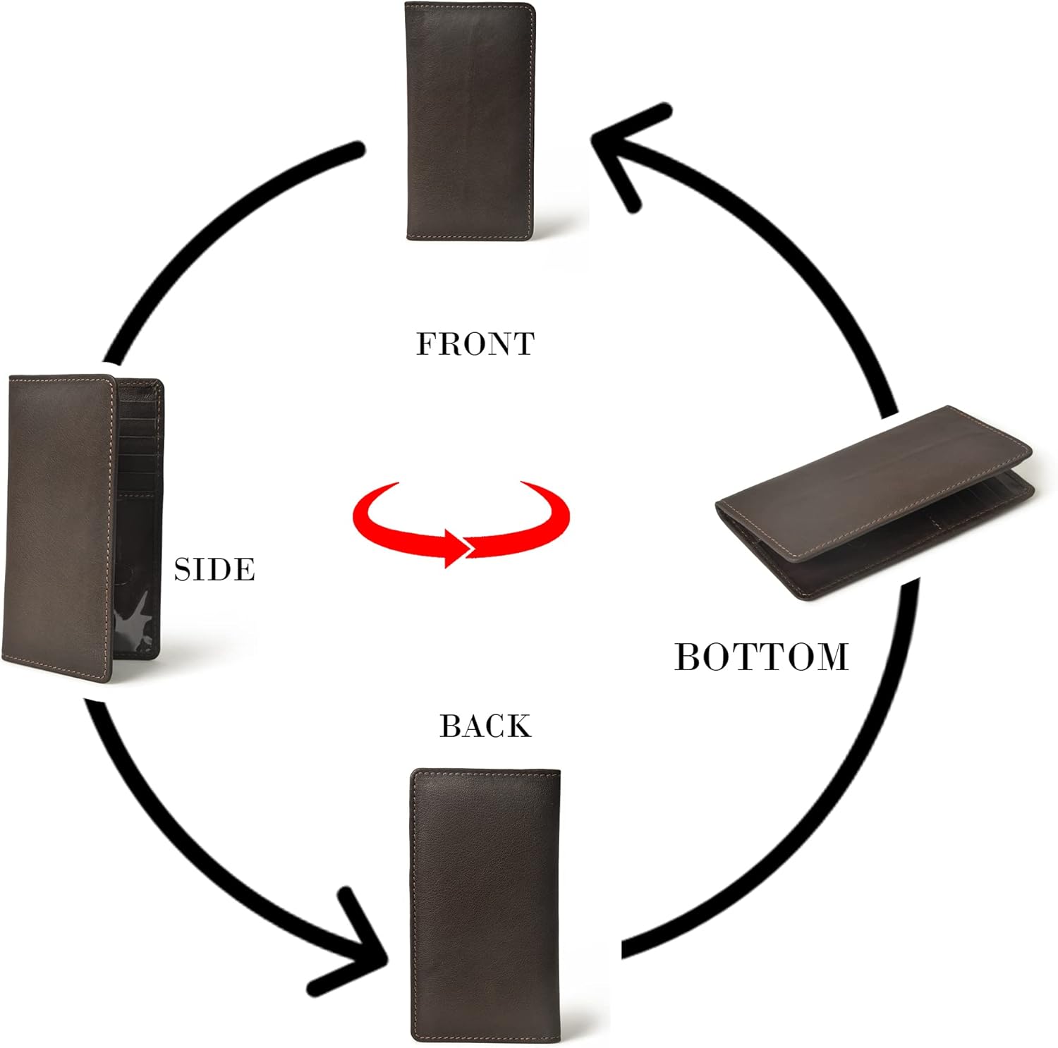 Jajmo Legacy Bifold Genuine Leather Long Vintage Wallet Checkbook Card Case Holder For Men | Bifold, Long, Vintage, Checkbook, Card Case, Holder - Image 2