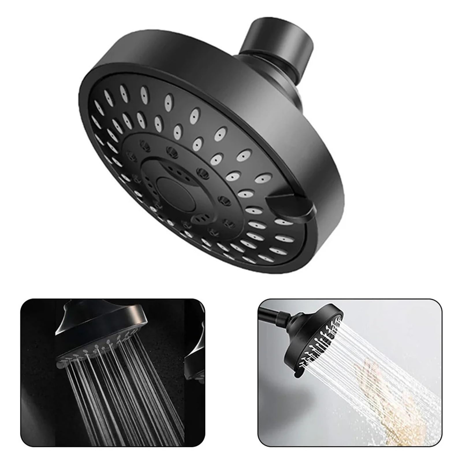 Cabezal de ducha 4 pulgadas con 5 modos, alta presión, rociador superior ajustable ahorro agua y boquilla giratoria. Accesorios baño Para Cabina