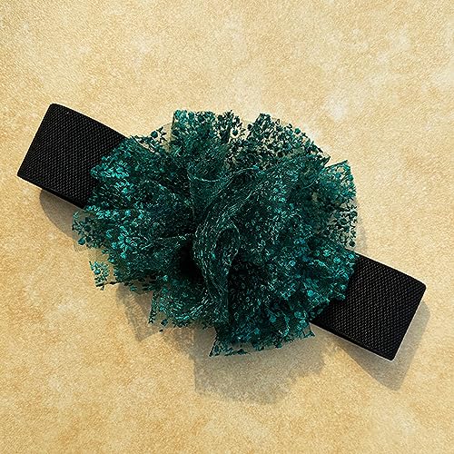 Waist Belt, Y2K-style Stretchy Waist Belt with Tulle for Street Dance Night Club Oversize Flower for Party Dancing4