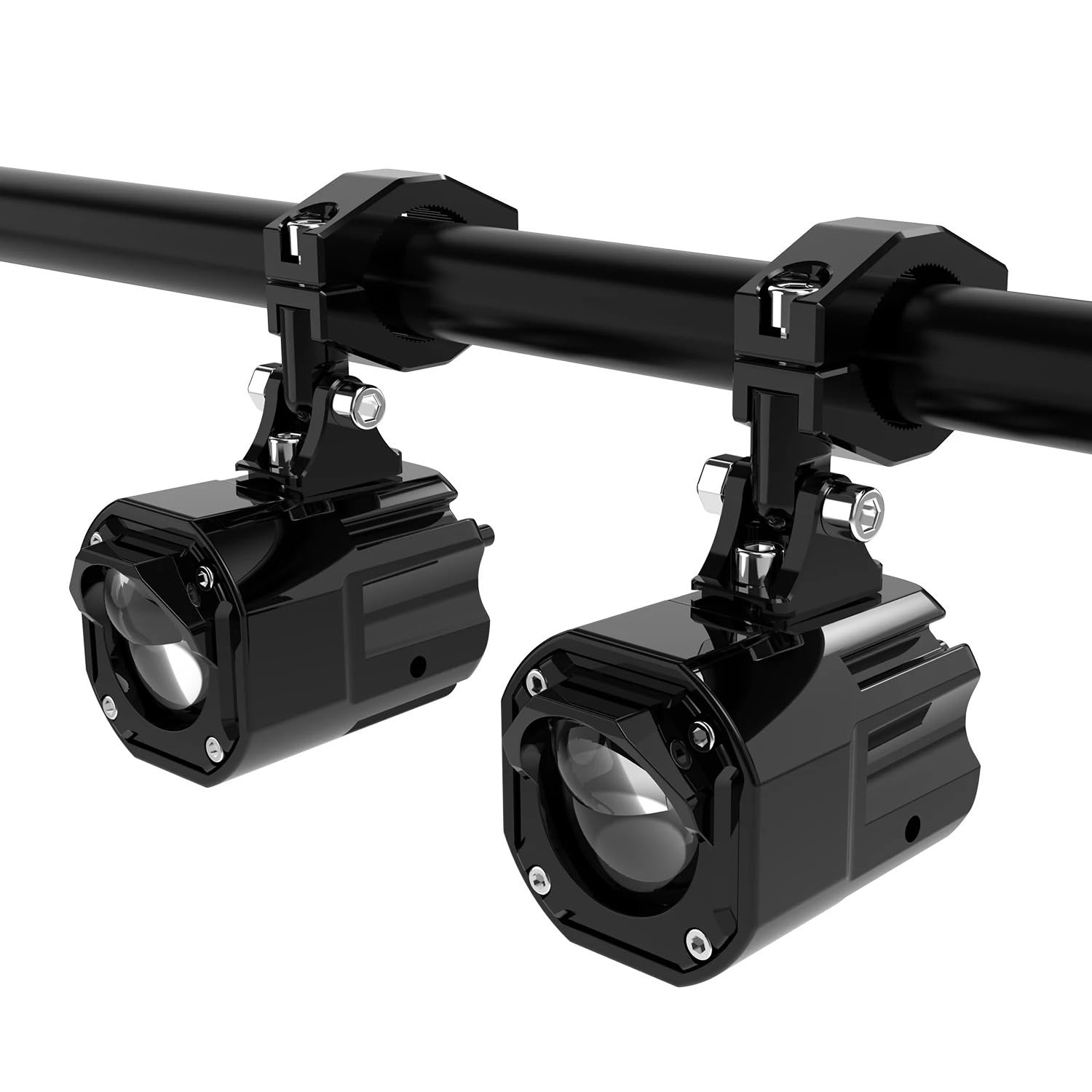 Światło Do Jazdy 1 zestaw reflektor motocyklowy światła przeciwmgielne Led pomocnicze światło drogowe reflektor migająca lampa HighLow Beam Tangent Dirt Bike Reflektor(A set White White)