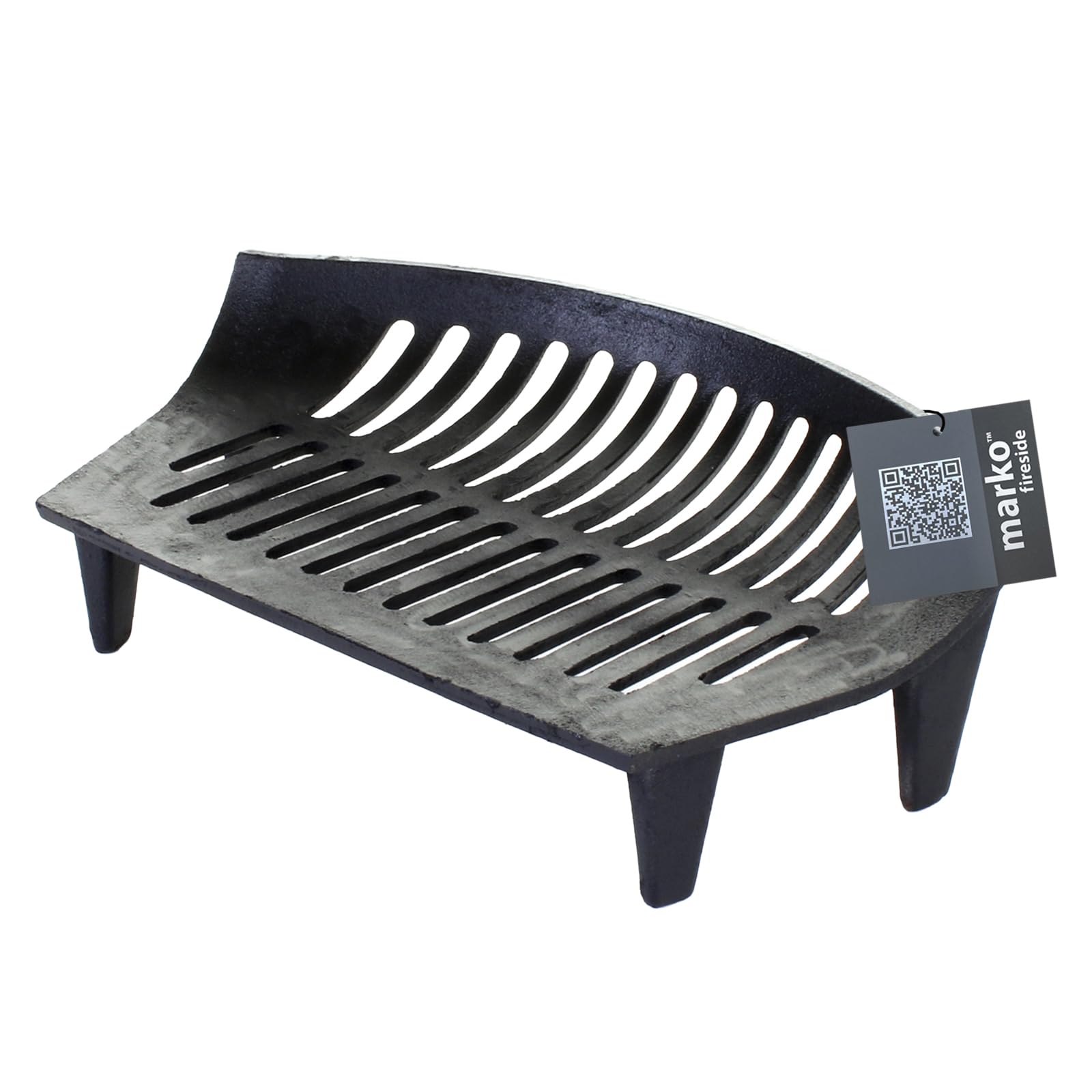Black Cast Iron Bow Fronted Fire Grate to Fit 18 Inch Opening for Open Fires NEW by KD & JAY