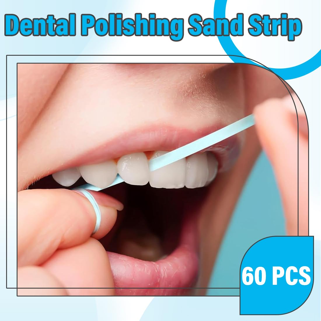 60 Pezzi Carta Abrasiva Dentale per Spazi Vuoti, Carta Vetrata per Dentisti, Strisce Abrasive Interdentali, Carta Abrasiva Dentale, Lucidatura Dei Denti, Finitura Lucida, Strisce Sbiancanti Denti