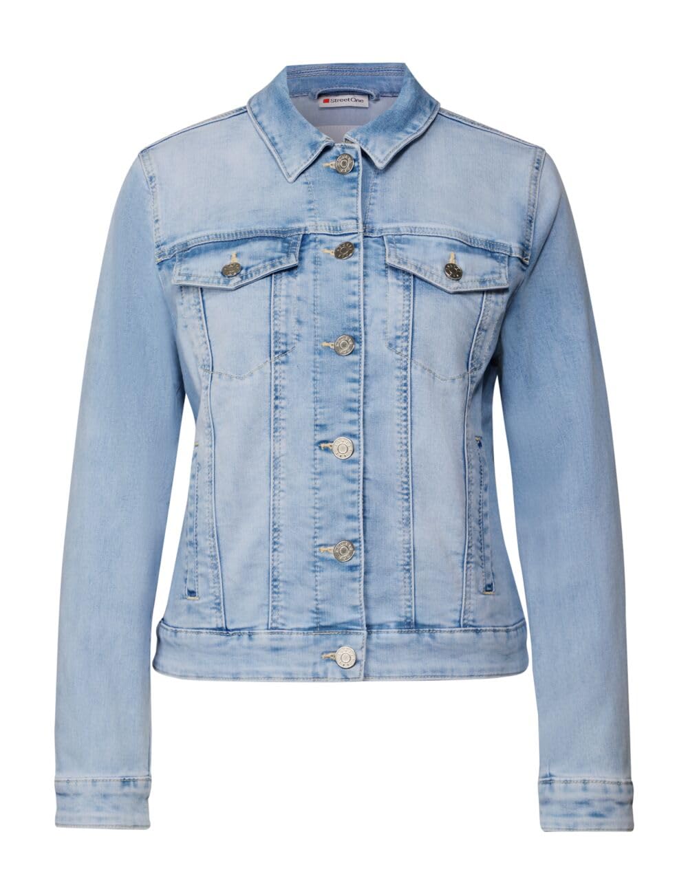 Street One Damen A212419 Jeansjacke im Bleached-Look