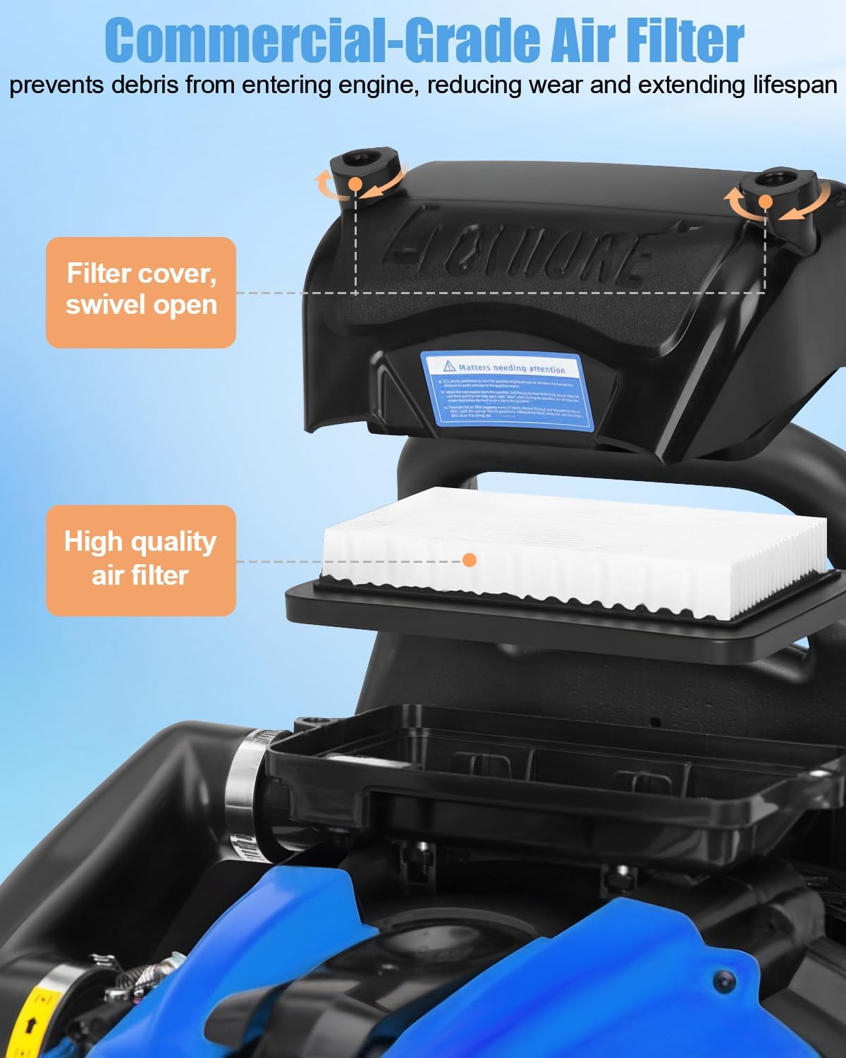 Backpack Leaf Blower Gas Powered, 75.6CC 4 Cycle Leaf Blower Gas Backpack Blower, 7500 CFM 205MPH Powerful Gas Blower for Lawn Care Yard Dust Debris Blue