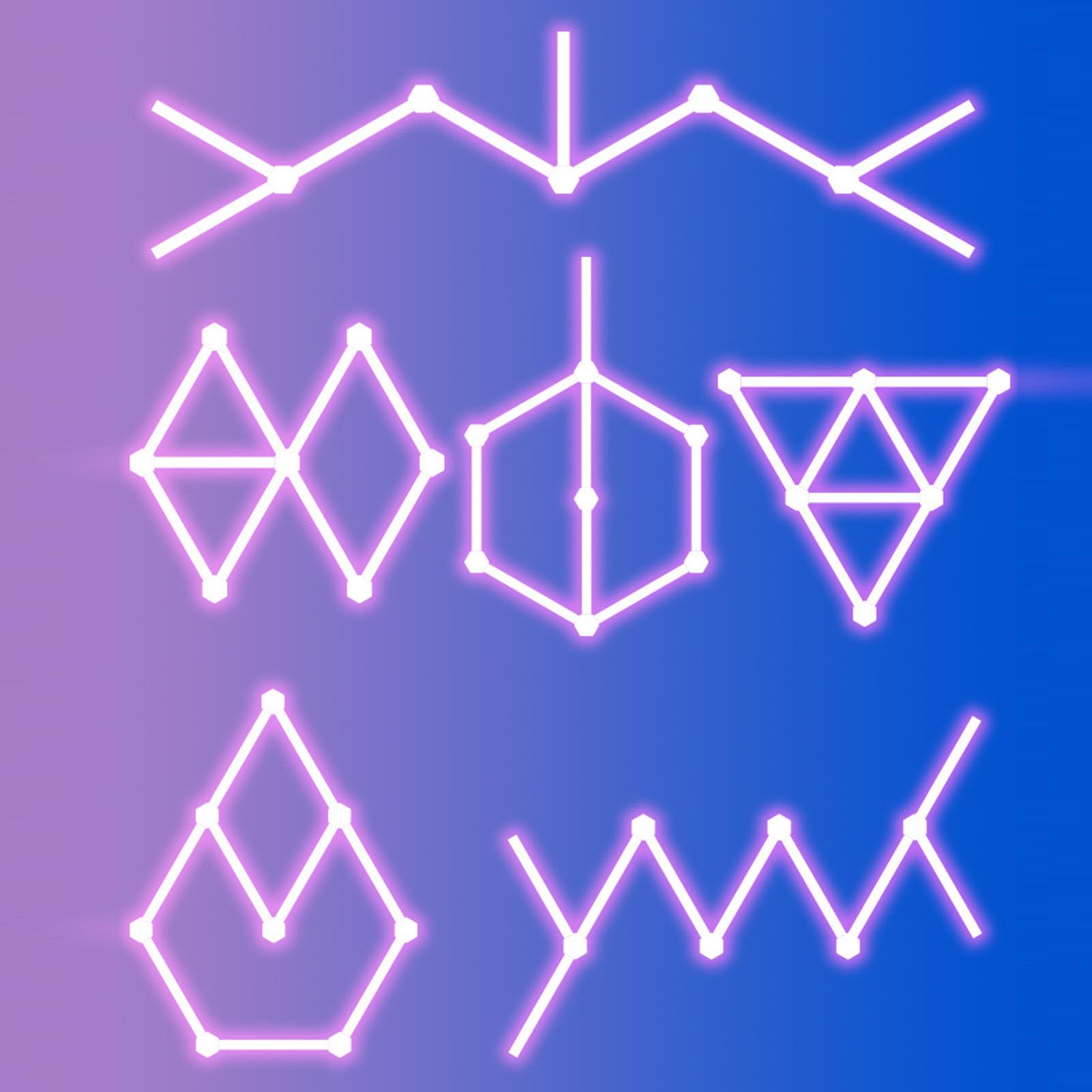 Focket Intelligente RGB-LED-Wandleuchte, 6 Musik-Synchronisierungsmodi, Bluetooth-App-Steuerung, RGB-Lichtleiste mit Fernbedienung für Gaming-Zimmer, Wohnzimmer, TV, Computer-Dekor