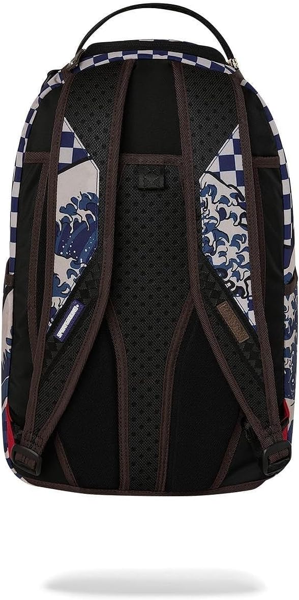 Sprayground Ichimatsu Moyo Camokawa Shark Backpack, Blue, Japanese Checkered Camo Pattern