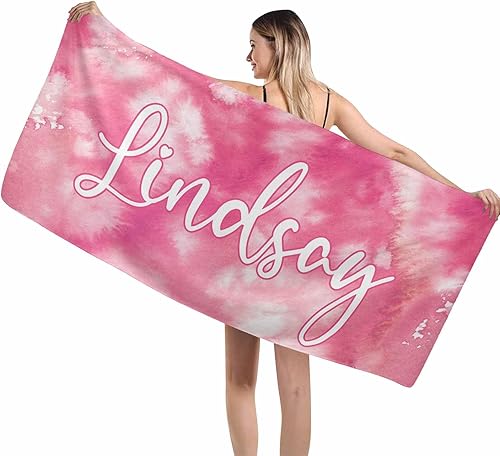 MyPupSocks Toallas de playa personalizadas con nombres, toallas de playa personalizadas con teñido anudado, toallas de playa personalizadas para
