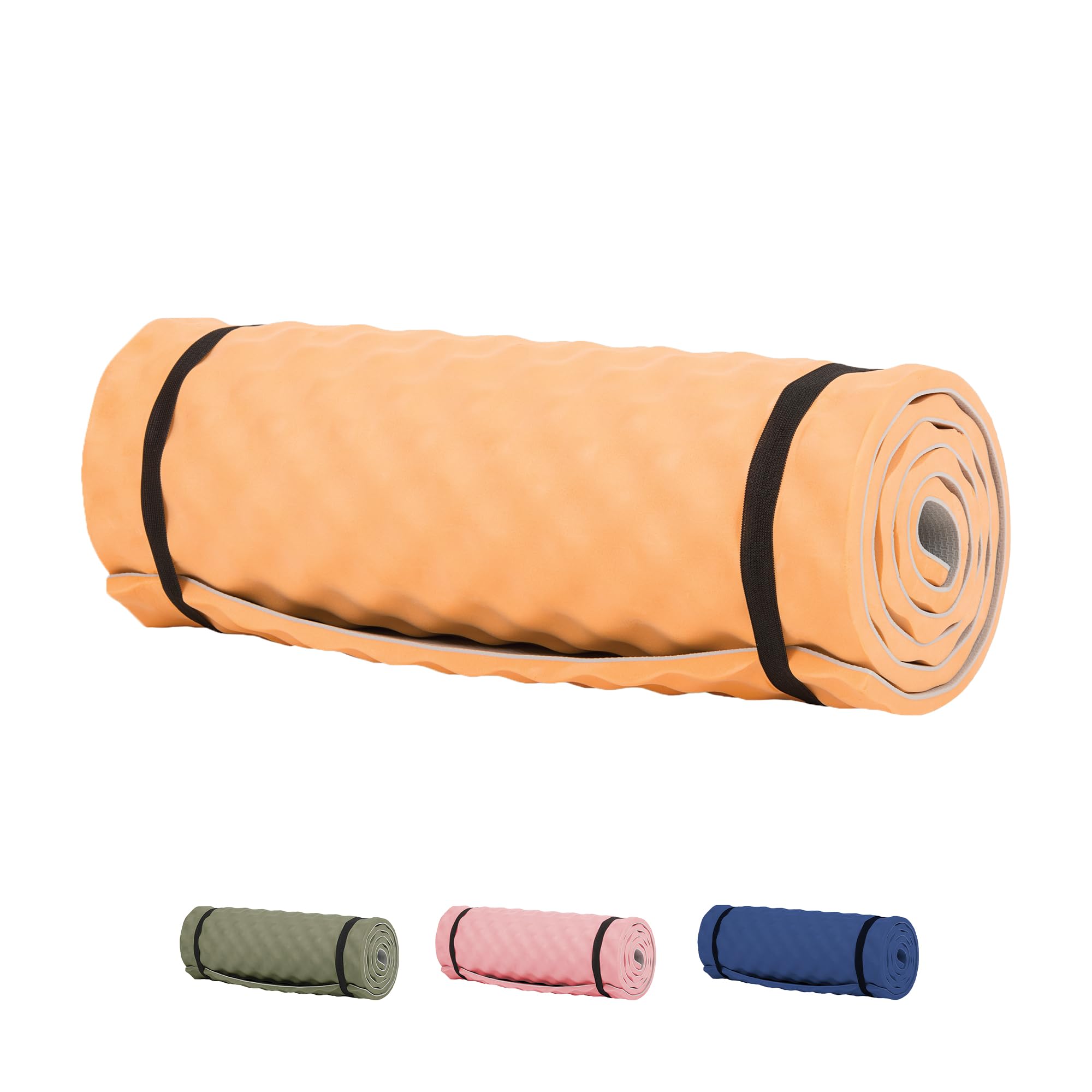 Highlander Foam Roll Camping Mat - Lightweight, Durable Sleeping Mat Perfect for Camping, Hiking and Fishing - 38mm Thick - Comfortable, Compact and Portable Ideal for Travelling (Orange)
