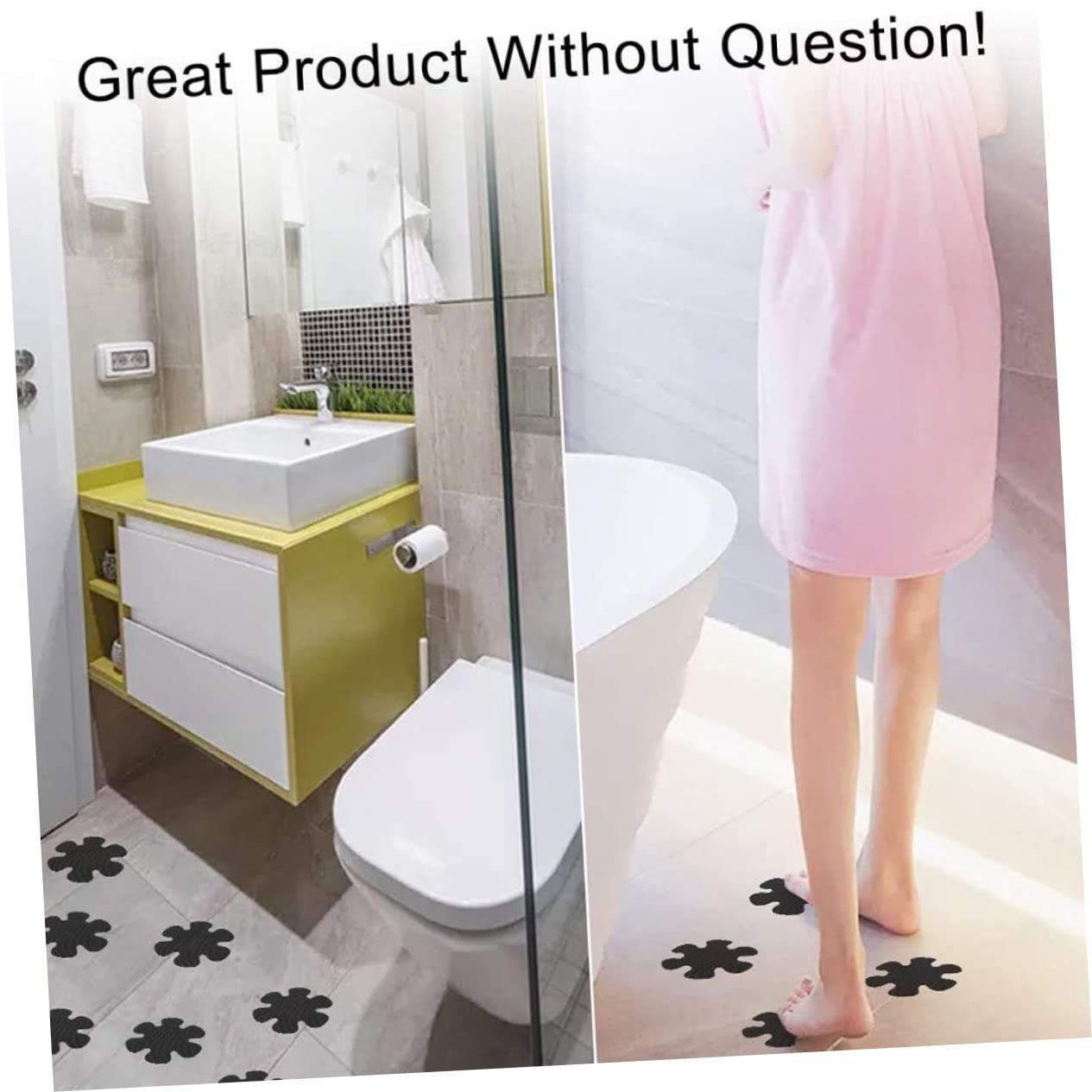 MAGICLULU Tira de Cinta Antideslizante para Bañera 73 Piezas Peva Negro | Pegatinas Autoadhesivas, para Cocina y Porche, Seguro Antideslizante, 73 Unidades Color Aleatorio