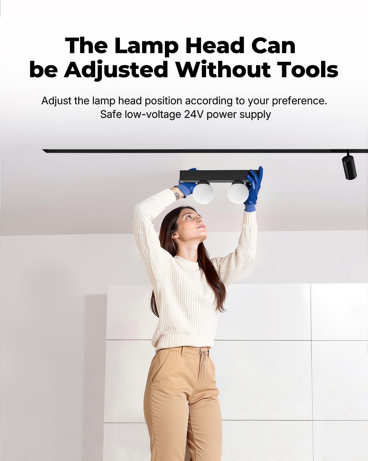 SCON 14W Adjustable CCT Linear LED Light Lamp Head, 24V Magnetic Track Head, 3000K-6000K for Recessed/Ceiling Track Lighting Systems, Track Lighting Fixture for Kitchen Living Room Office