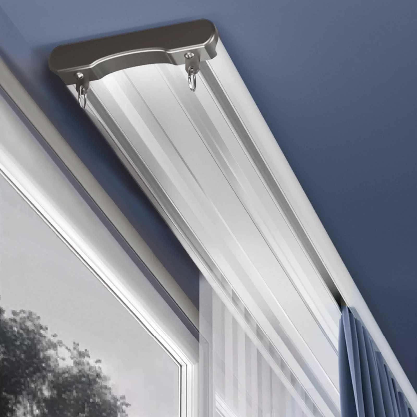 Double Slide Rail Curtain Rods Ceiling Curtain Track Double Curtain Track Heavy-Duty Curtains Rails Room Divider For Living Room Bedroom Drop Ceiling Shower(3.8m/12.5ft)