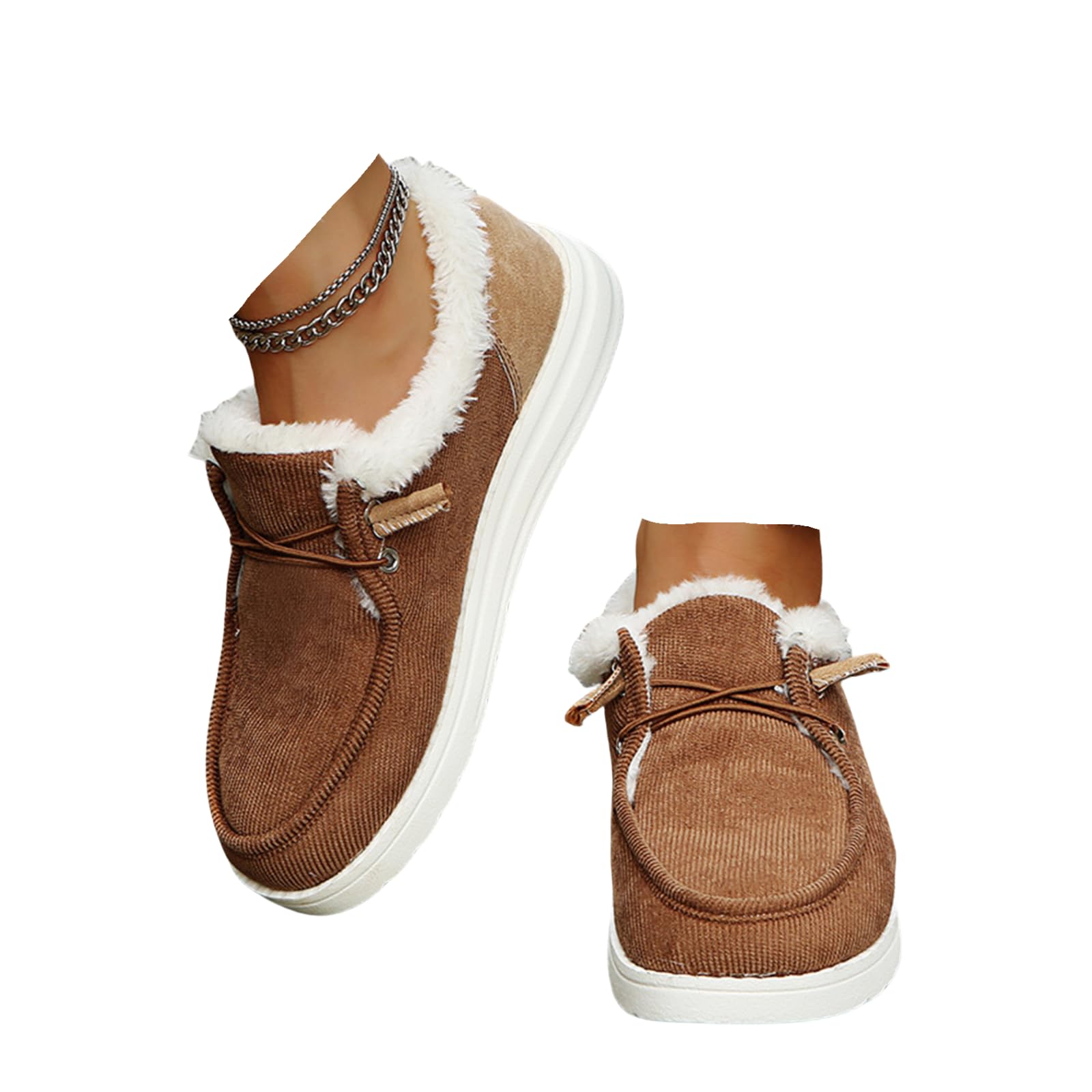 Winter Boots For Women 2025 Casual Snow Boots Fur Lined Warm Fuzzy Fashion Trendy Slip On Comfortable Loafers