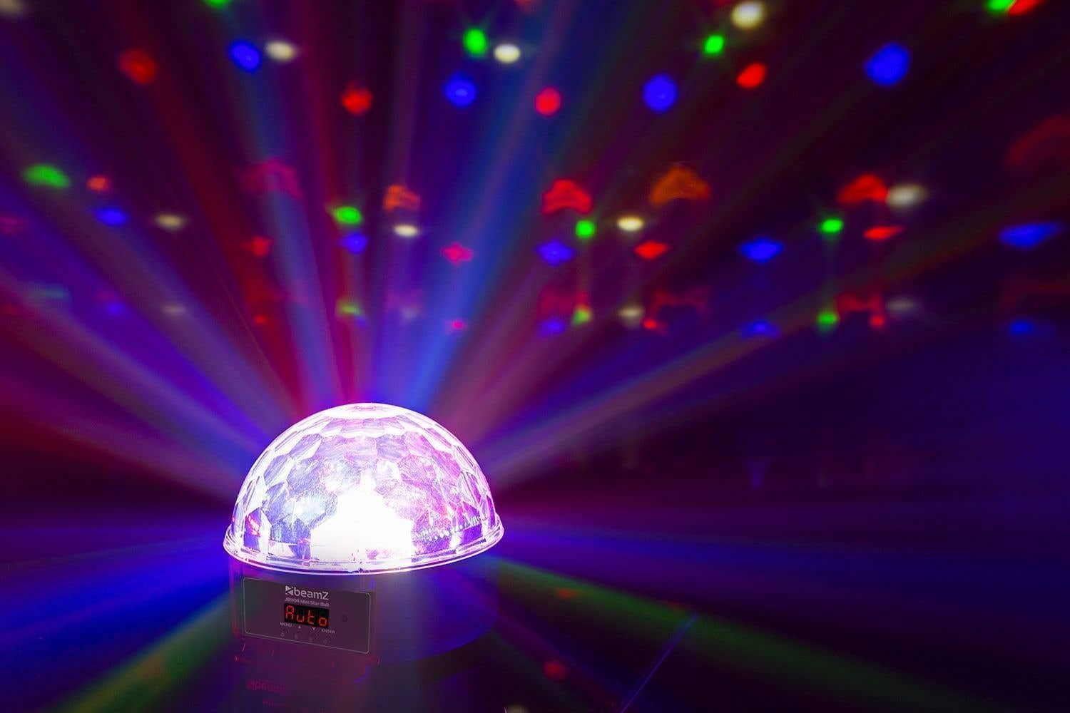 BeamZ JB90R Jelly Ball Effet Lumineux 9 x 1W LED, 7 Canaux DMX, 82 Faisceaux Rotatifs, Mode Automatique et Audio, Faible Consommation, Boitier Solide, Télécommande Incluse