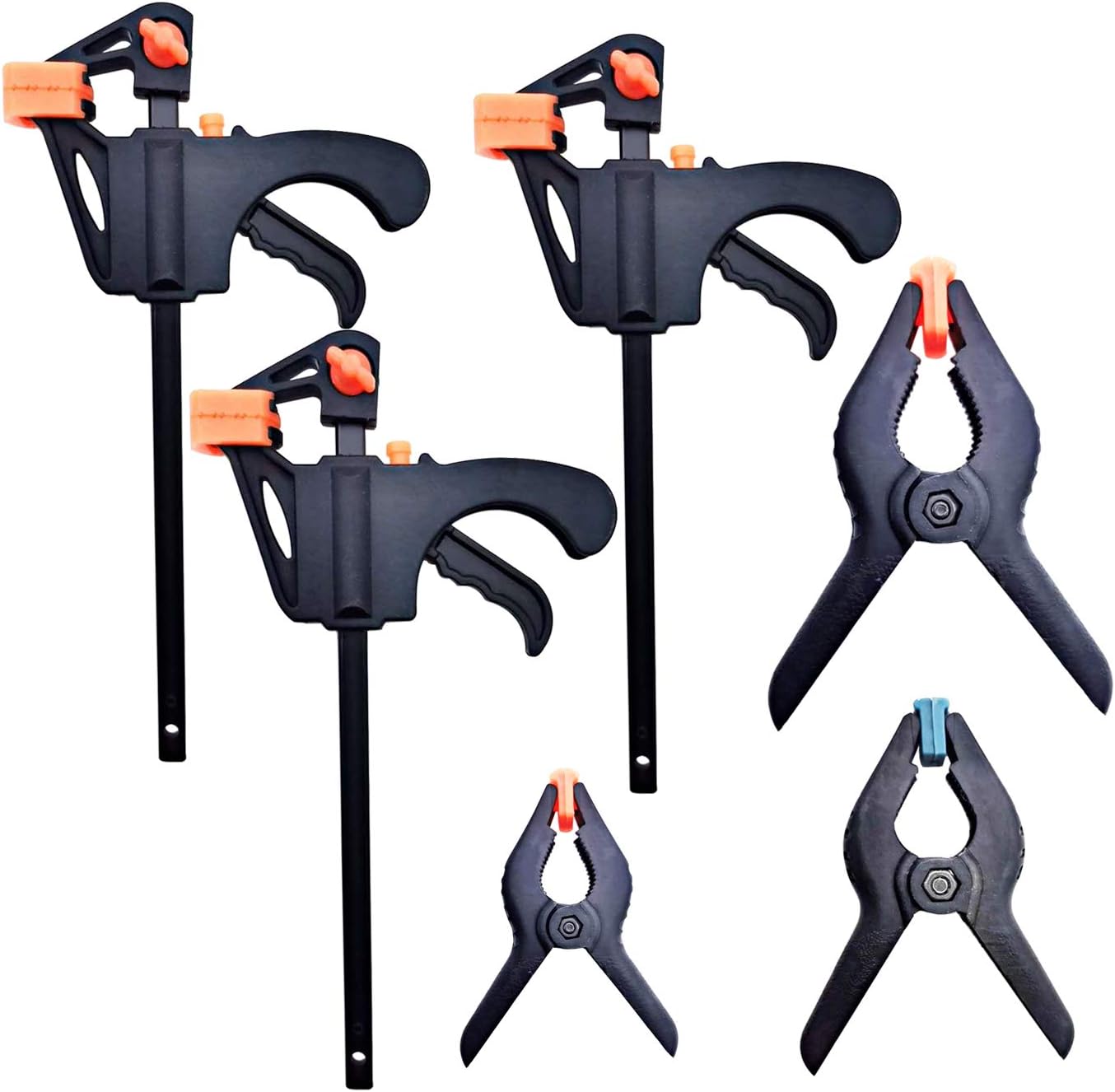 Markeny 3Pcs F Clamp Clip Bar Grip Quick Ratchet Release Squeeze Clamps