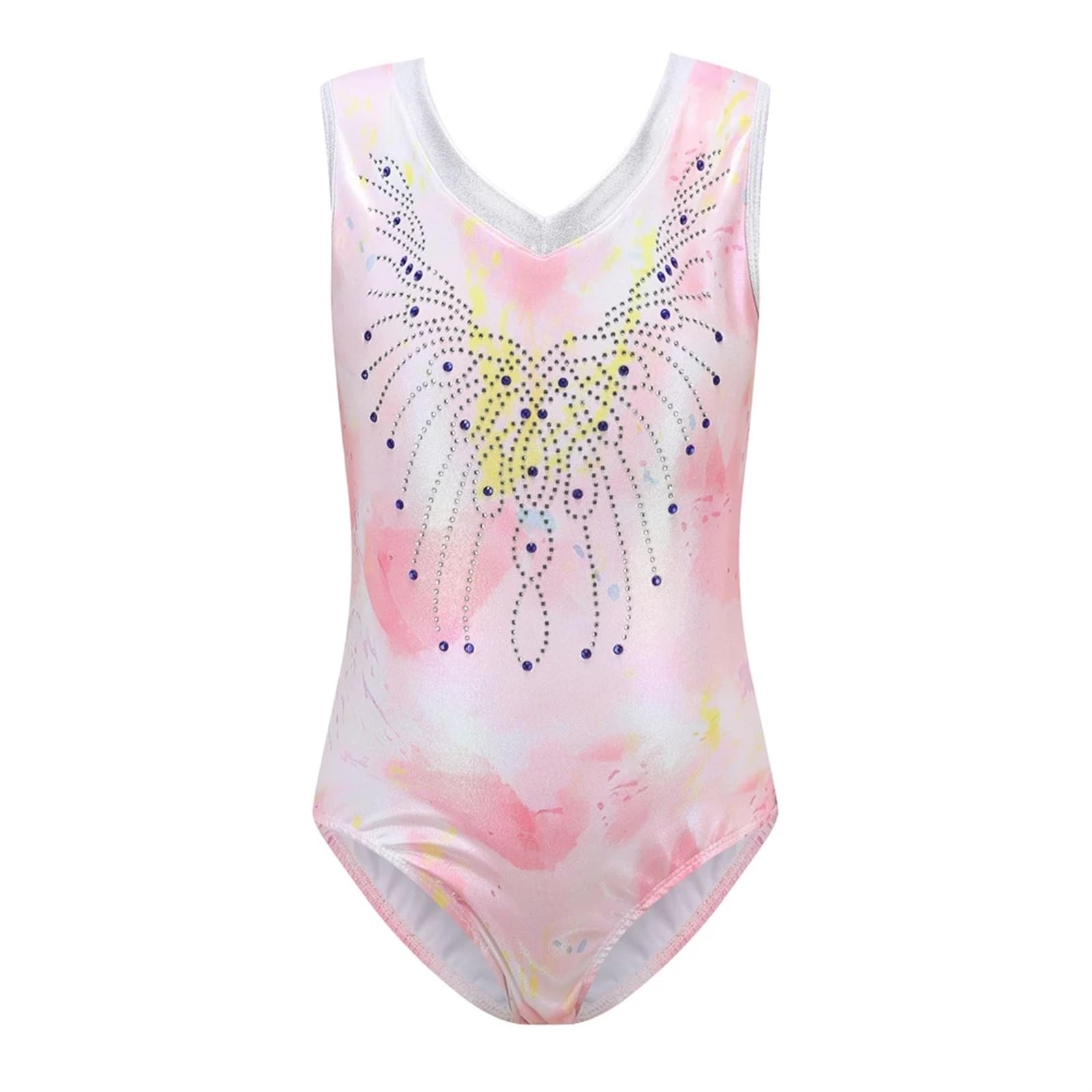Maillot Gimnasia Ritmica Leotardos de Gimnasia for niñas Vestidos de Ropa Deportiva Brillantes de una Pieza for niñas Sin Mangas Apperal atlético for niños