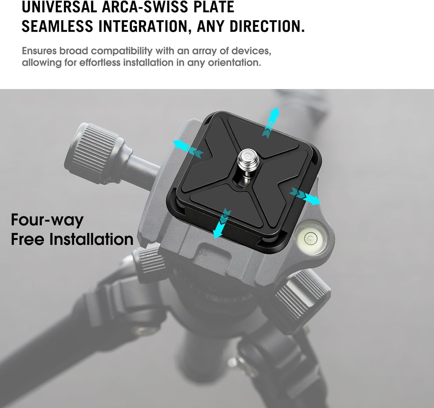 cametv Camera Clip Backpack Clip with Quick Release Plate, Aluminum Backpack Strap Camera Mount Holder with QR Clamp System for Canon, Sony, Nikon, Fuji, DSLR, Action Camera (68001) (Black)