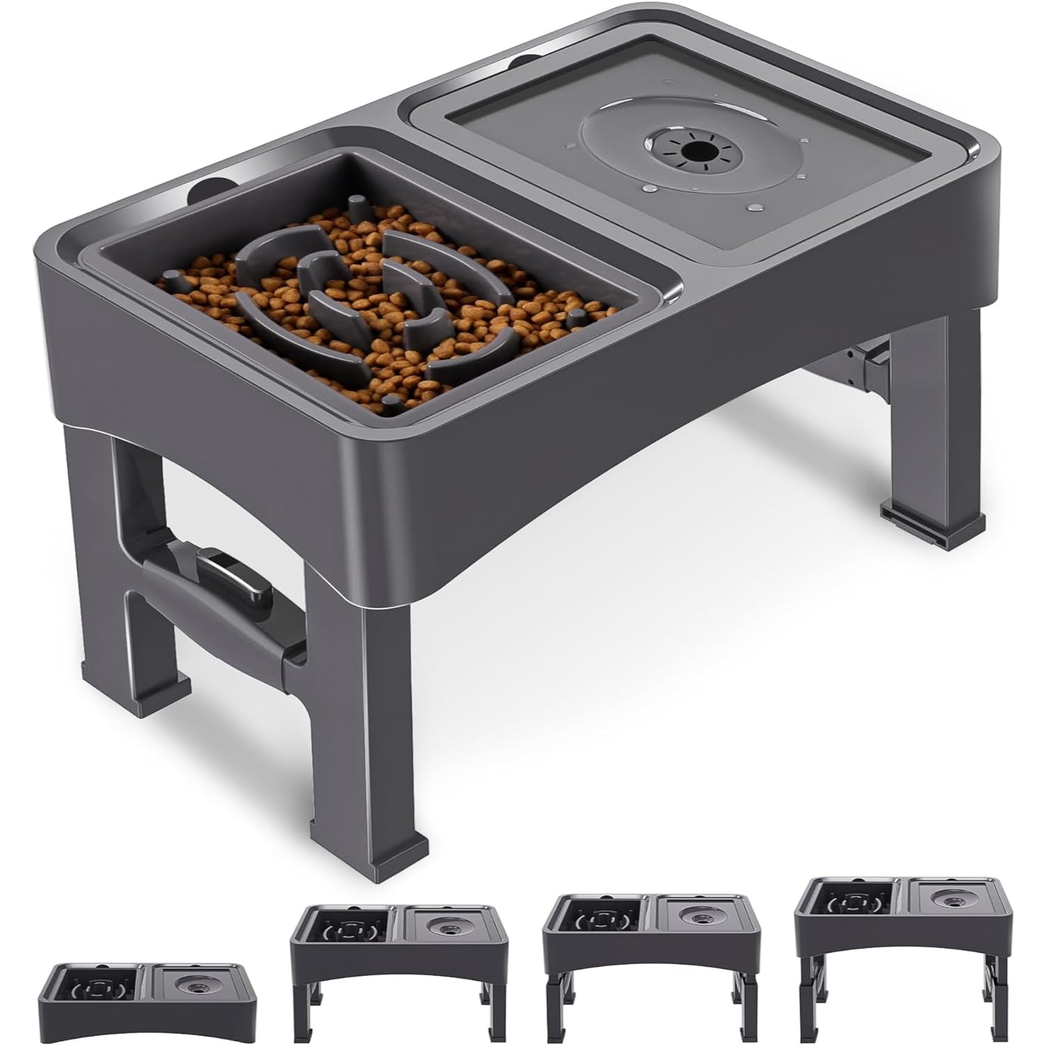 Comedero Elevado antivoracidad con Bebedero antigoteo Perro grande Mediano y pequeño | Dispensador Comida Agua antisalpicaduras Cuenco pienso Mascotas ansiosos Fuente Plato Alto Regulable antivuelco