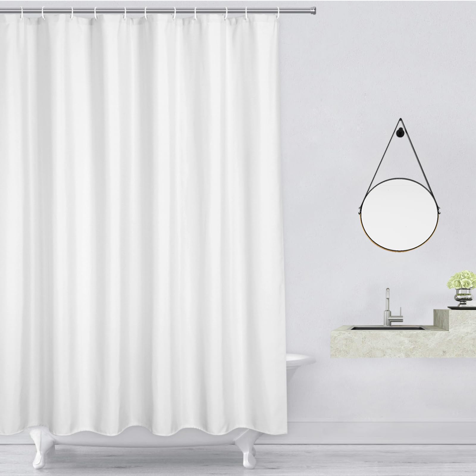 CherishCradle Shower Curtain – Water resistant, Mould Proof and Mildew Resistant Washable Bathroom Curtains, Weighted Hem, with Hooks, for Bathroom Hotel Spa Style – 72"x72"