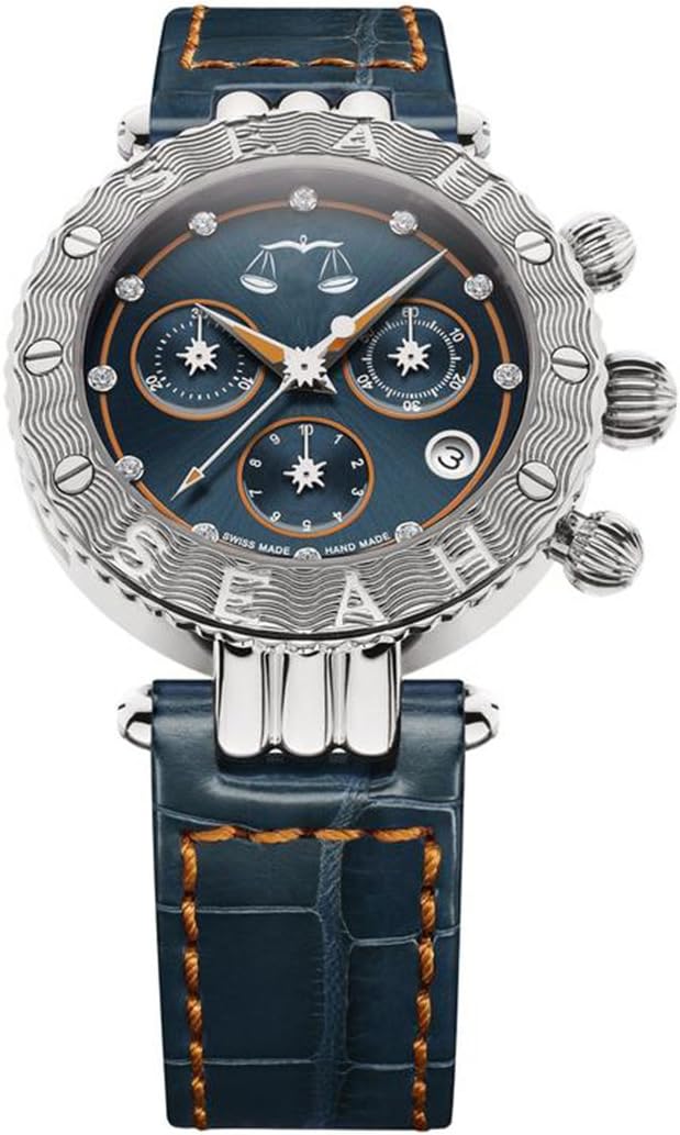 Seah Galaxy Zodiac sign Libra 38mm Stainless Steel Swiss Luxury watch
