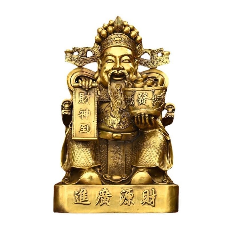Posąg Buddy do użytku wewnętrznego Biznesu Feng Shui Rzeźba bogactwa Mosiądz Bóg bogactwa Posąg Buddy Ozdoby Statua Domu Kult Medytująca Statua Buddy Rzeźba