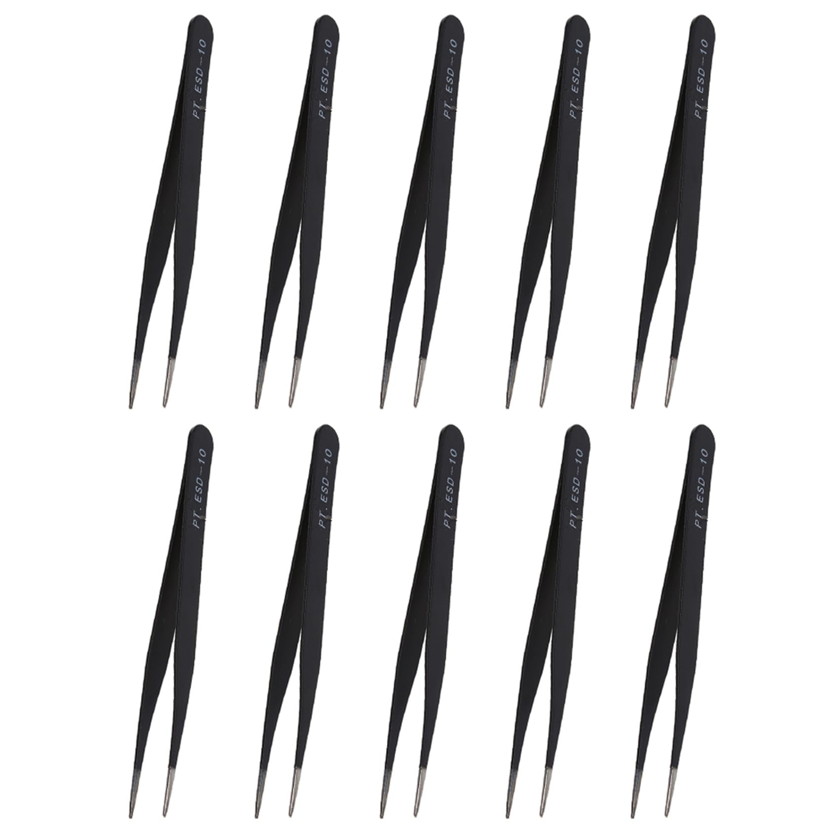 Jnchdghwa Black 10X Metal Straight Tip Tweezer