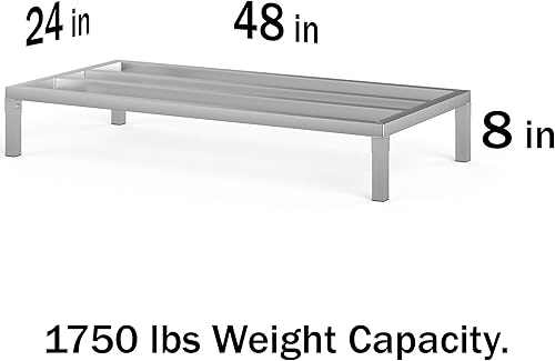 Miniatura 2 de 48 x 24 pulgadas  Estante de aluminio de 8 pulgadas fuera del piso  Capacidad de 1200 libras