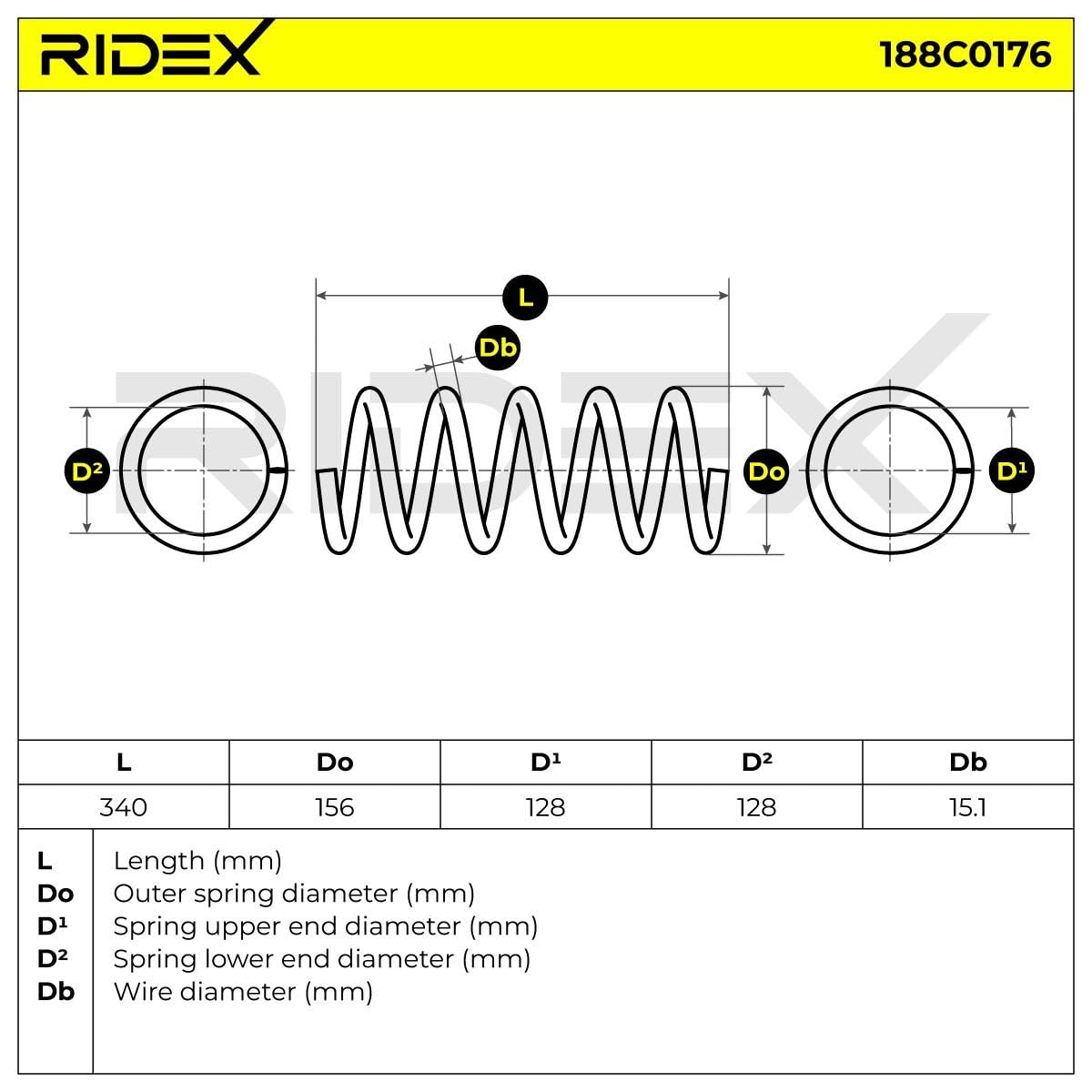 RIDEX 188C0176 2x Muelle de suspensión Trasero Compatible con VOLVO V70 II 285