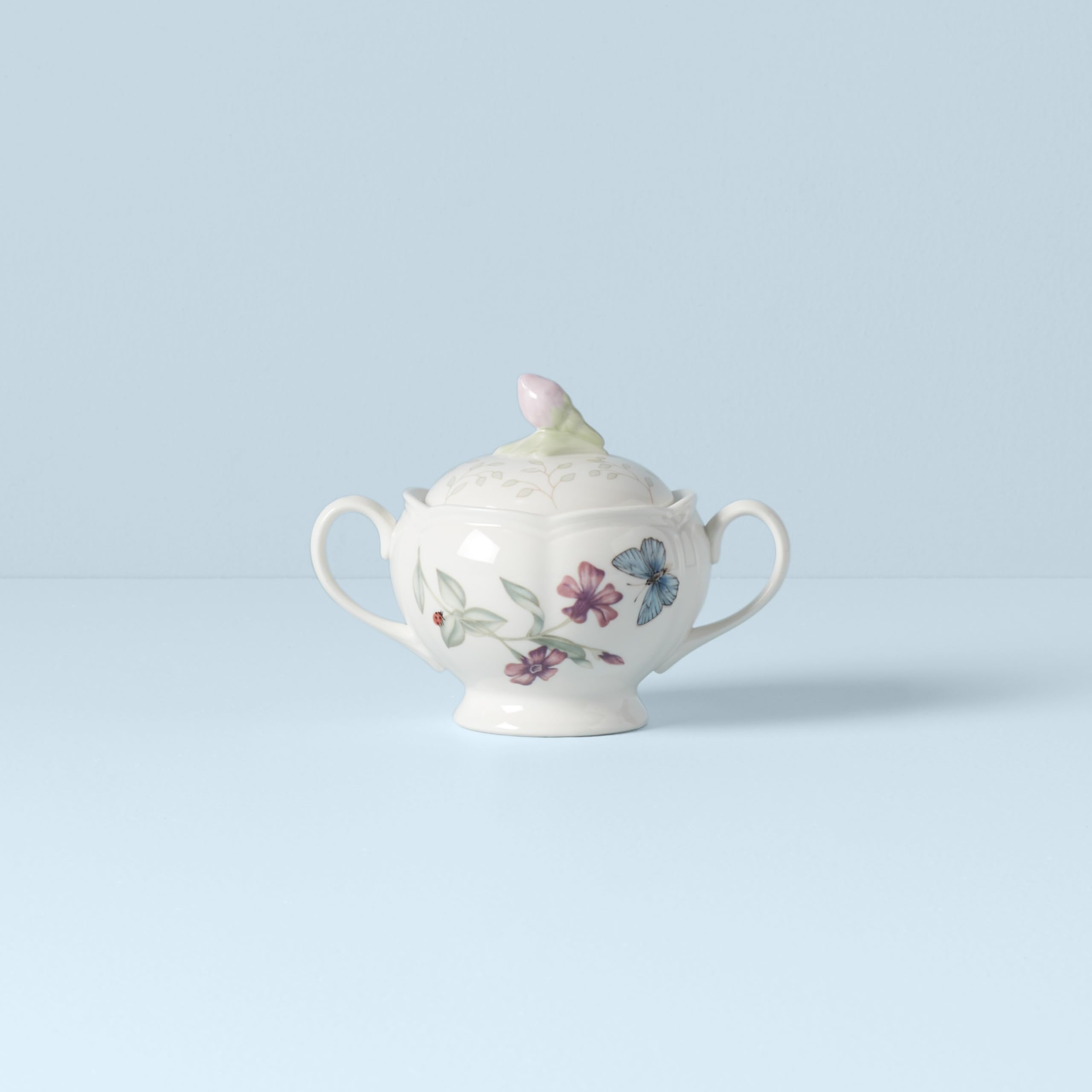 Lenox Butterfly Meadow Sugar Bowl - Elegant White -3 Lenox Butterfly Meadow Sugar Bowl - Elegant White -3