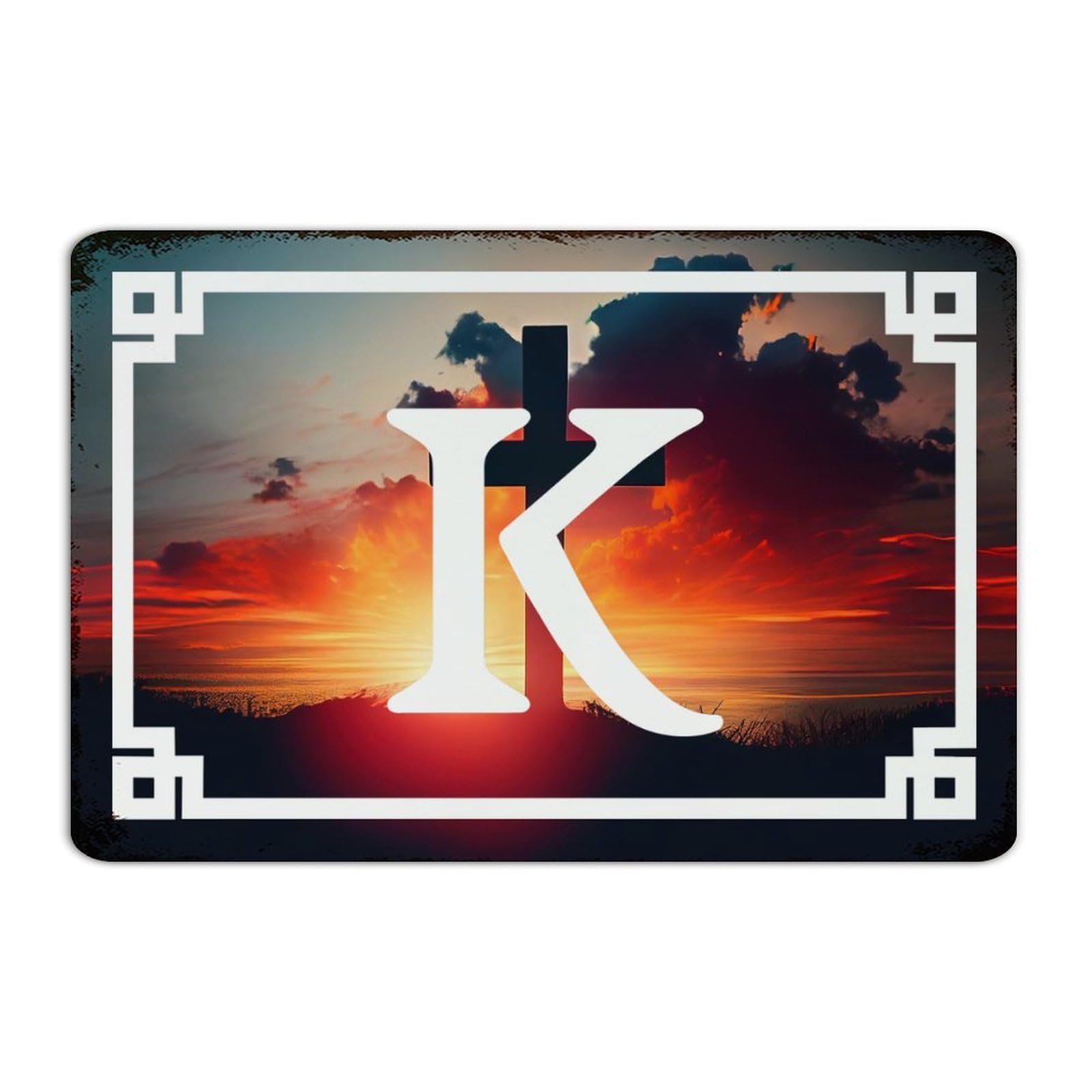 Panneaux en Métal Monogramme K Personnalisé Premium