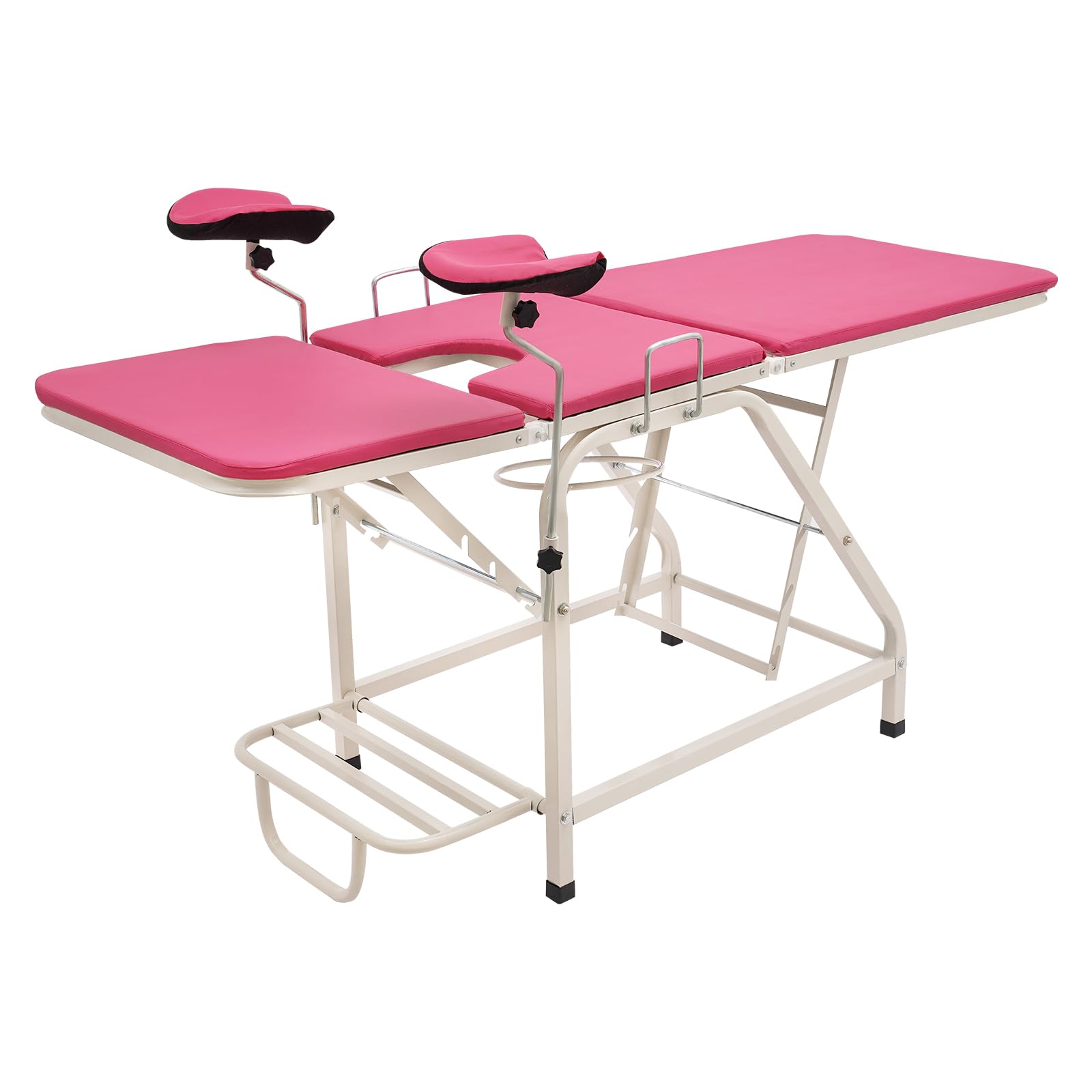 Sedia da esame ginecologica, Letto da esame ginecologico pieghevole, Sedia da visita ginecologica medica ambulatoriale, Attrezzature per la cura delle donne (rosa)
