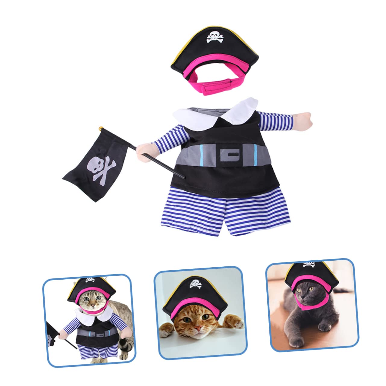 BESPORTBLE 3 Set Di Adorabili Cappelli Da Pirata Per Animali Domestici Comodi E Resistenti Costumi Per Gatti in Stile Festival