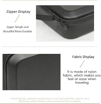 Storage Case Compatible with DJI Avata 360 Drone, Shockproof Portable PU Hard Shell Bag with Handle (Black)