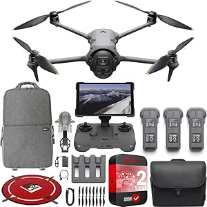 Mavic 4 Pro Triple Camera Flagship Drone Creator Combo (DJI RC Pro 2), 512GB Onboard Storage, 100MP Hasselblad Camera, 6K HDR Video, 0.1-Lux Nightscape, Obstacle Sensing Bundle with Deco Gear Kit