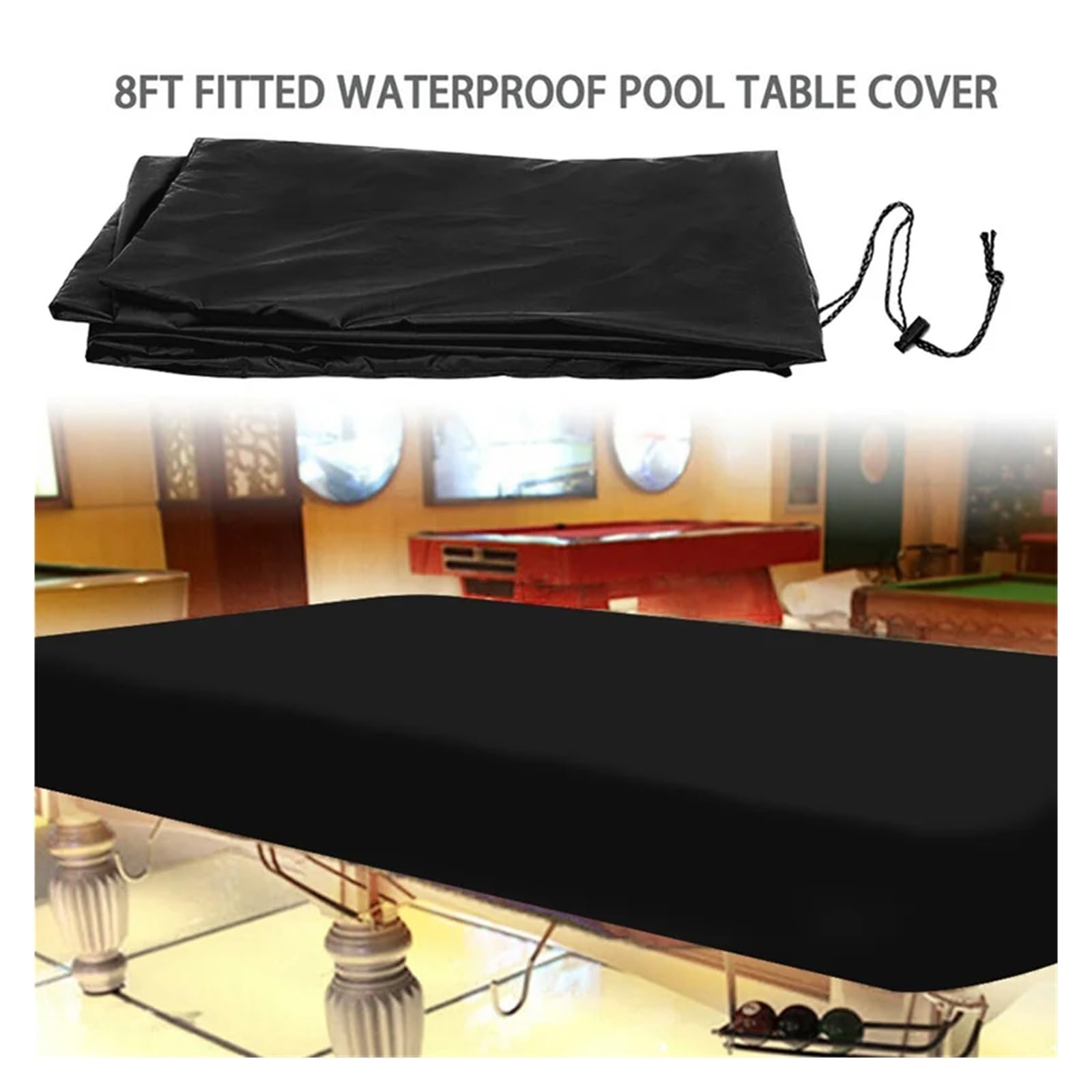 Copertura for tavolo da biliardo, resistente, impermeabile, protezione sole, pioggia, neve e polvere, tessuto Oxford 600D nero, for coperture for mobili casa Per Patio e Snooker(Coffee,285x158x20cm)