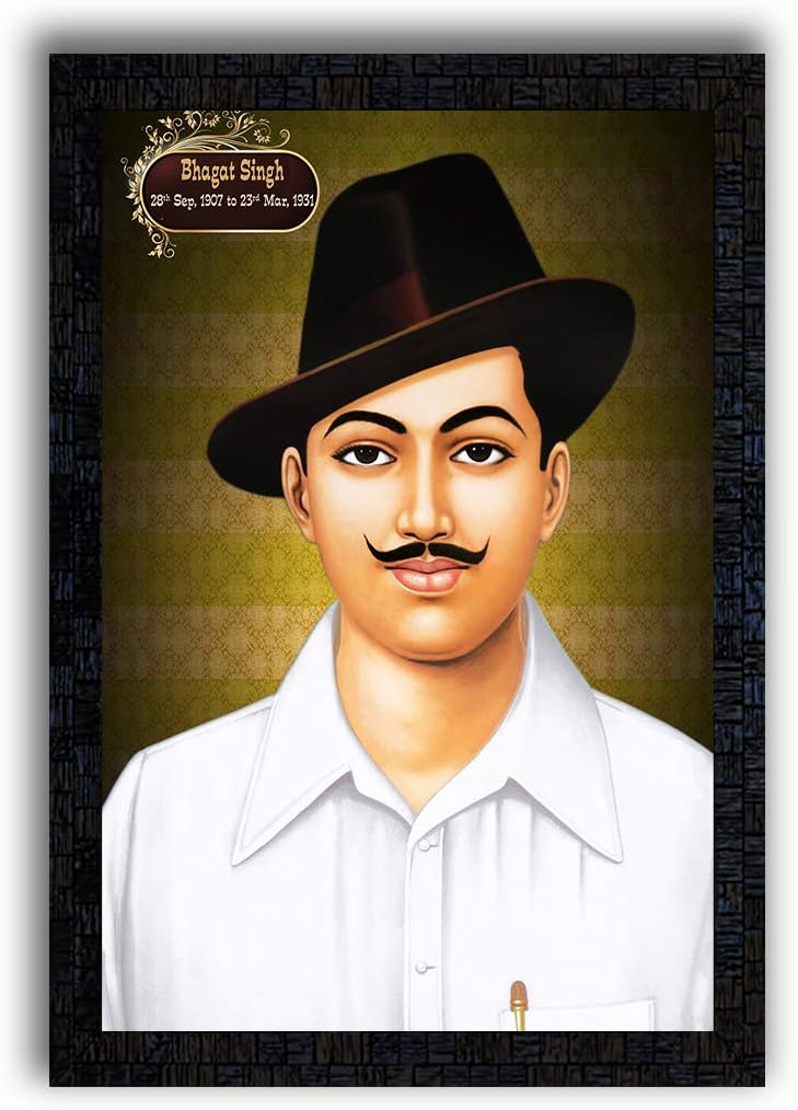 pnf UV Textured Framed Poster of of Bhagat Singh -19733(13.5x19inch,Framed Print,Multicolour)